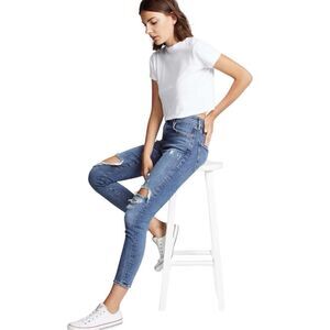 AGOLDE Sophie Ankle Skinny Jeans Womens sz 25 Med Wash Distressed